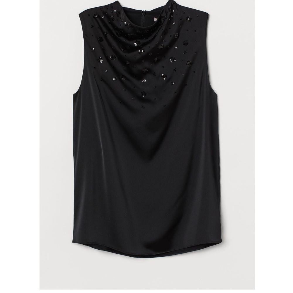 H&M SLEEVELESS BLOUSE WITH SEQUIN